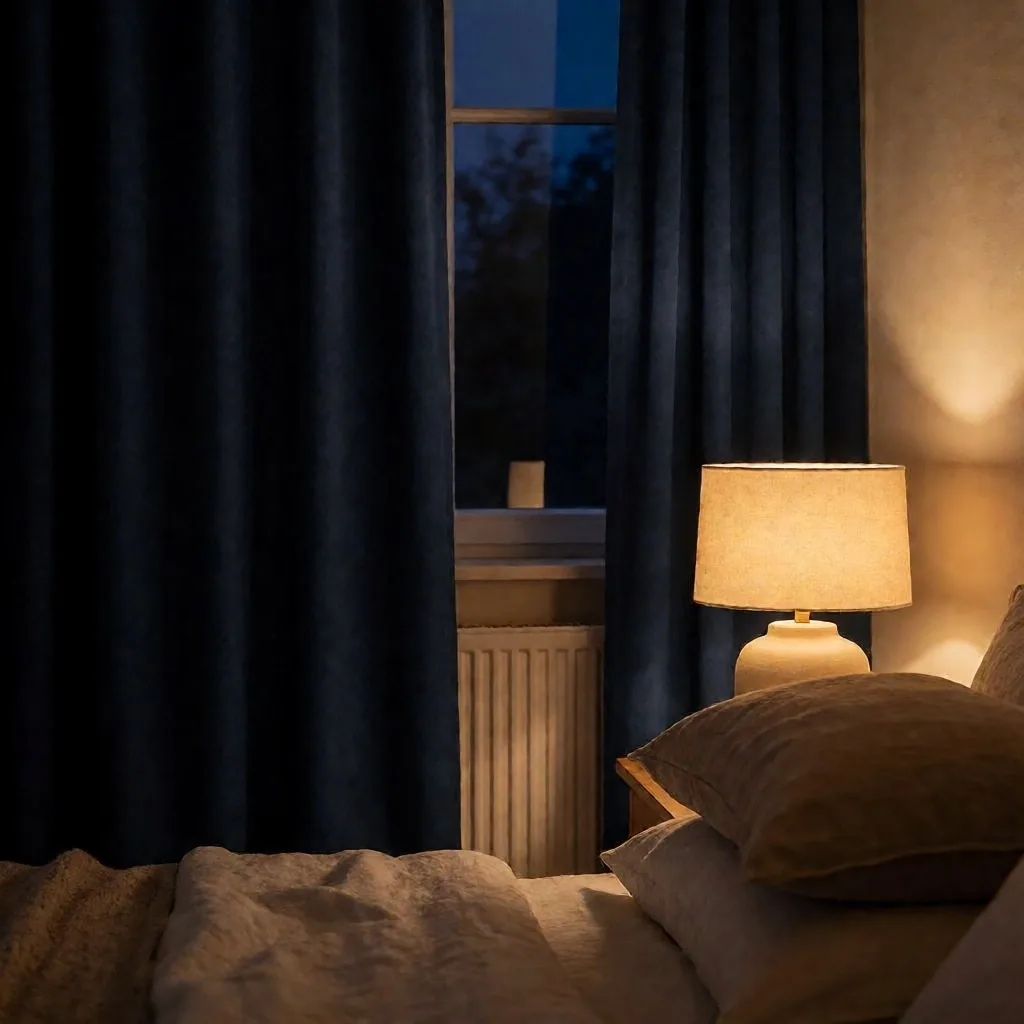 Abgedunkeltes Schlafzimmer