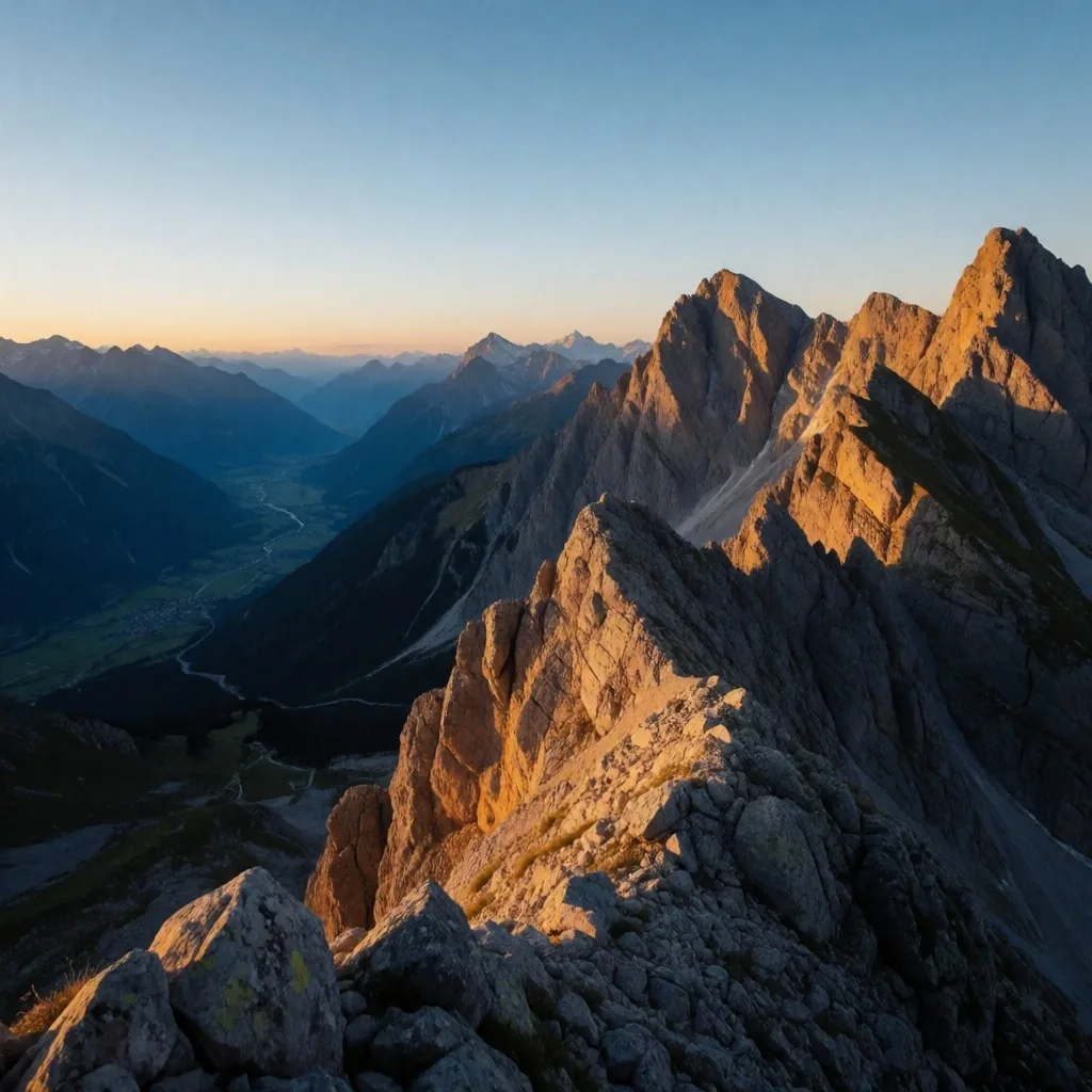 Alpenkamm im Zwielicht